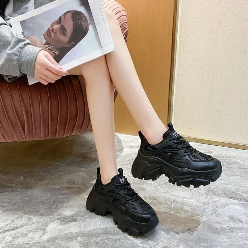 

Women's Dad Shoes Ins Trendy 2025 New Autumn Versatile Platform Thick Sole Casual Sport Sneakers