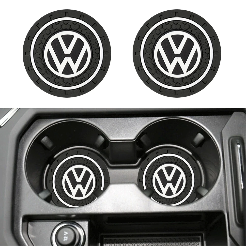 1/2 шт. автомобильные подставки-коврики для стаканов для Volkswagen Polo, Touareg, Passat B8, Tiguan, Golf MK5, Touran, T5, T4, T-Cross, Scirocco, Sharan MK7