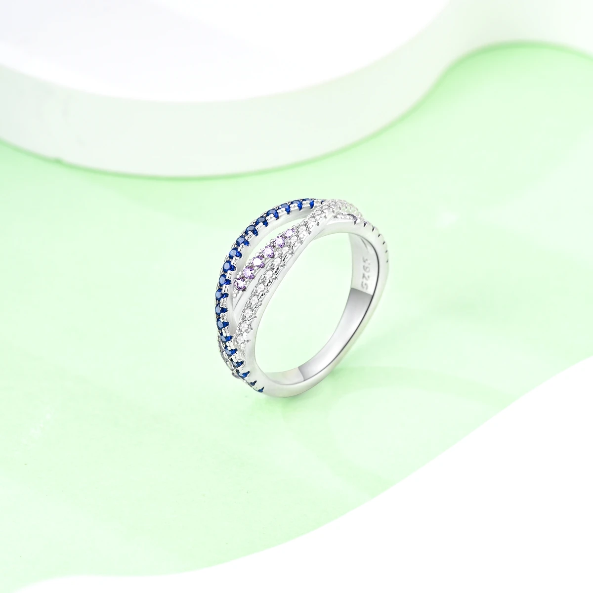 Anello chiuso in argento Sterling 925 con temperamento blu zircone per le donne, compleanno di san valentino, regali raffinati, accessori per