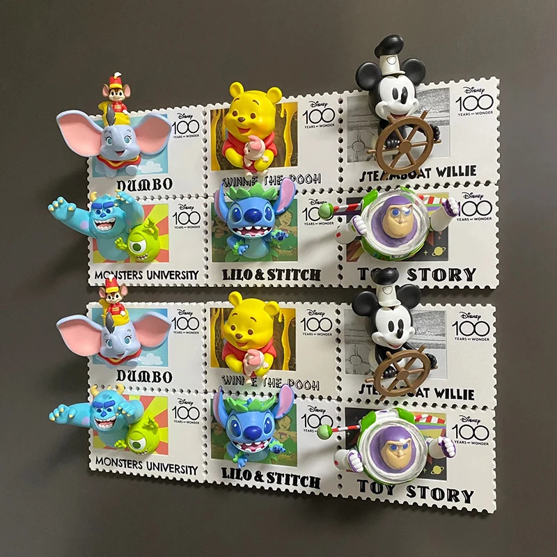 Disney 100th Anniversary Vintage Stamp Blind Box Creative Refrigerator Magnet Mystery Box Collect Holiday Gifts For Friends And