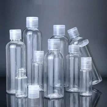 5ml-120ml plastic bottle with lid emulsion PET packaging trial transparent empty portable travel container refillable cosmetic bottle