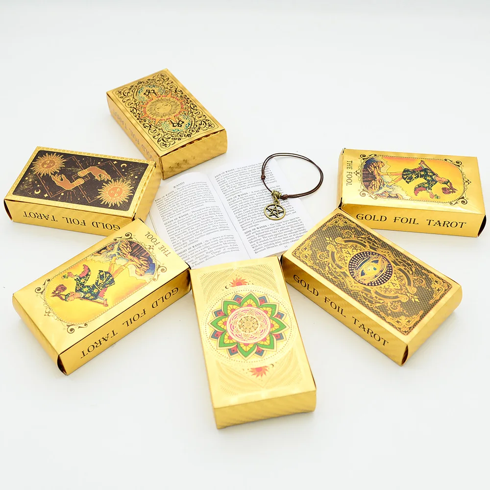 Golden Tarot 12x7cm English Deck Classic for Beginners with Color Paper Guide Book High Quality Learning Cards Runes Divination