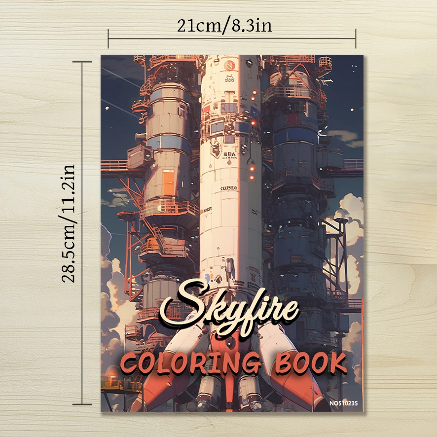 Skyfire Coloring Book - 8.3x 11.2 Inch 22 Page Coloring Book - Helps Reduce Stress and Ease Emotions