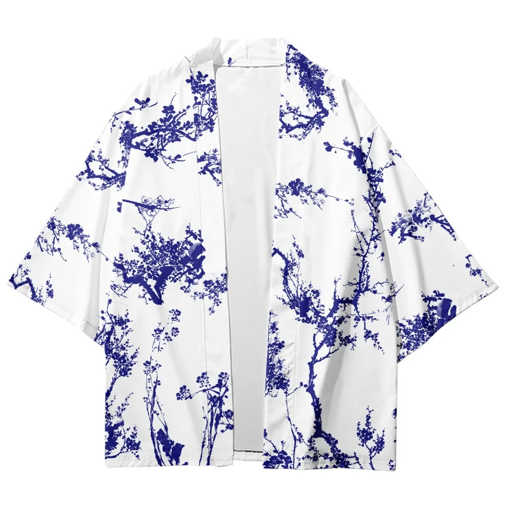 Summer Retro Kimono Unisex Traditional Hawaiian Shirt Beach Tops Fashion Women Kimonos Trendy Loose Yukata Stylish Bathrobes