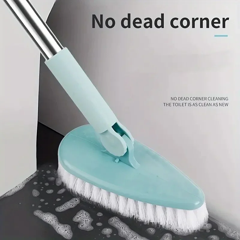 1Pcs Floor Scrub Brush, Triangle Floor Tile Brush, Detachable Long Handle Cleaning Brush, Bathroom Tub And Tile Cleaning Brush