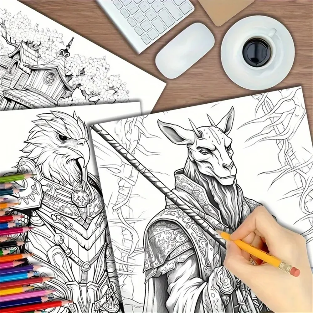 1pc Libro da colorare artistico 22 pagine Libri da colorare Regalo per la festa di compleanno Alleviare lo stress Kill Time Graffiti Pittura Disegno Libro d'arte