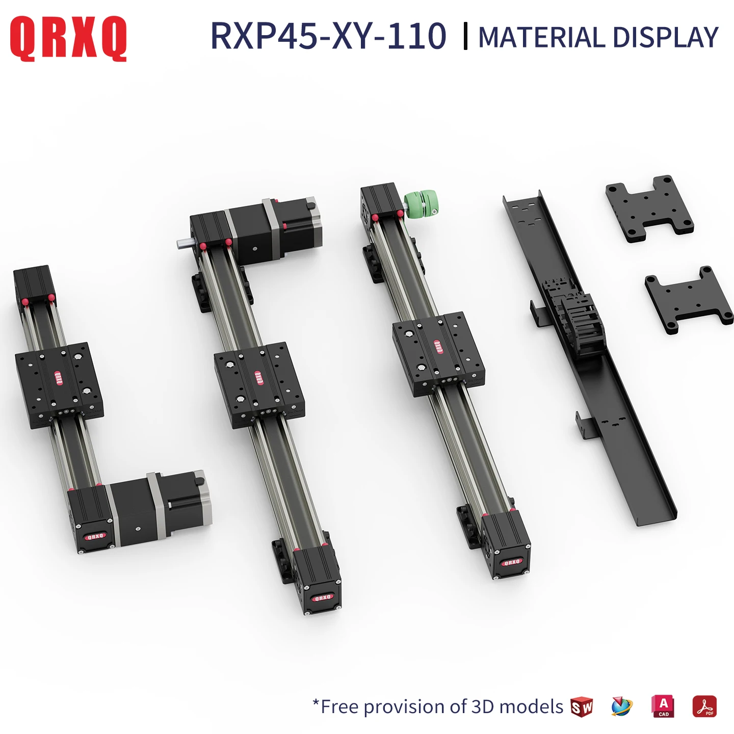 QRXQ RXP45-XY-110 Heavy Duty CNC Rail Motorized Xyz Gantry Ball Screw Linear Actuator Robot System Guideway Slied Table Stage