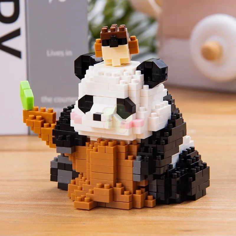 Creative DIY Assemable Animal Cute MINI Chinese Style Animal Panda Building Block Educational Boy Toys For Children Model Bricks