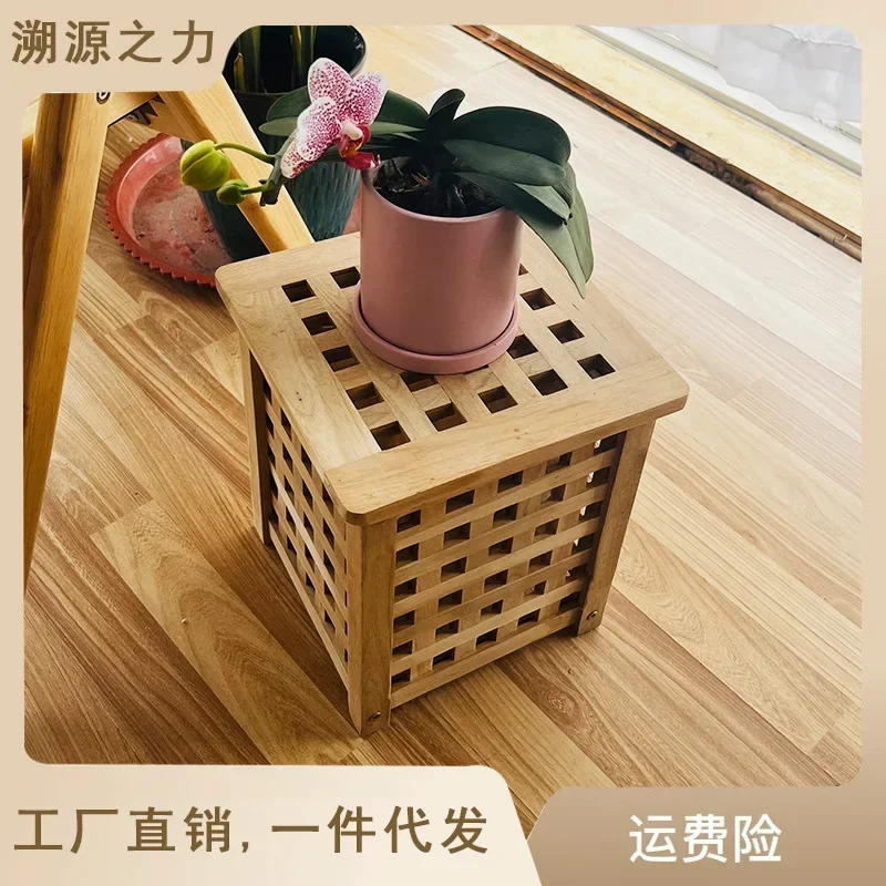 

Solid wood storage box, storage box, square seat box, wooden shoe changing stool, storage, pastoral stool, children's stool, sma