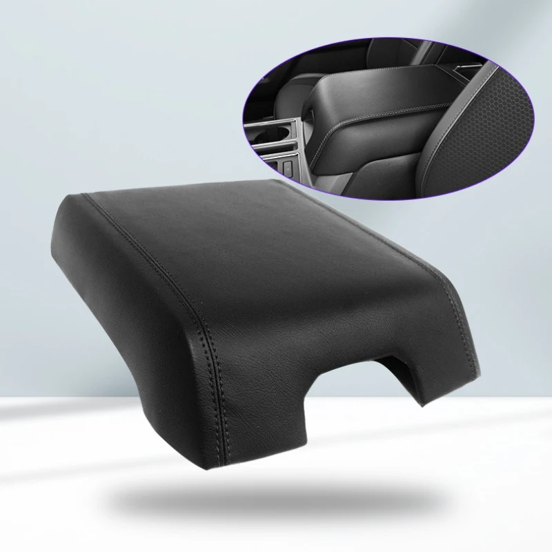 Lid Cover Armrests Cover Black Leather Armrest Center Console Car Interior Replacement Parts for 2015-2019 Ford F150