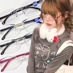 Y2K Square Frame Eyeglasses for Women Girls Lightweight Comfortable Anti Blue Light Glasses Fashion Black Color Eye Glasses