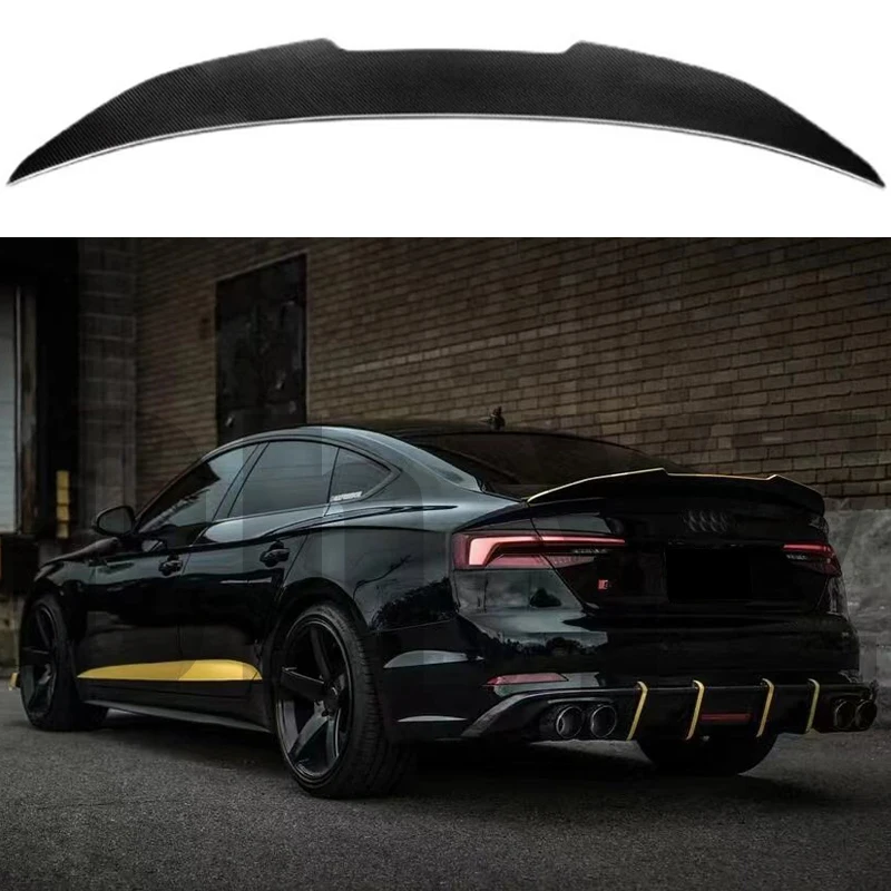 Car Spoiler For Audi A5 S5 RS5 B9 2-4Door Coupe Sportback PSM Style Forged Real Carbon Fiber Trunk Wing 2017 18 19 20 21 22 2023