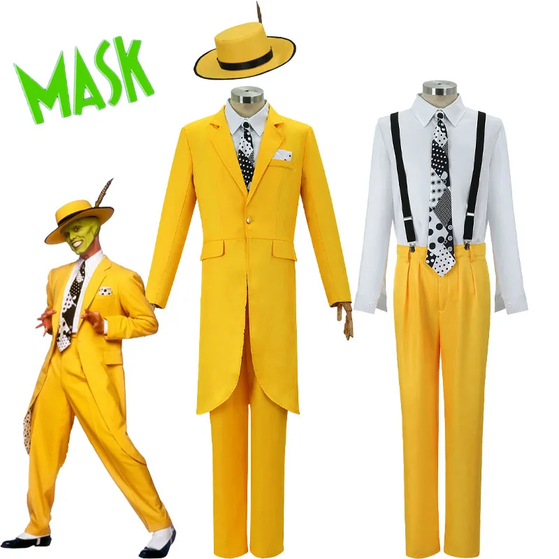 Stanley Ipkiss Cosplay Costume The Mask Cosplay Outfits Yellow Suits Halloween Carnival Party Role Play Uniform for Men Women