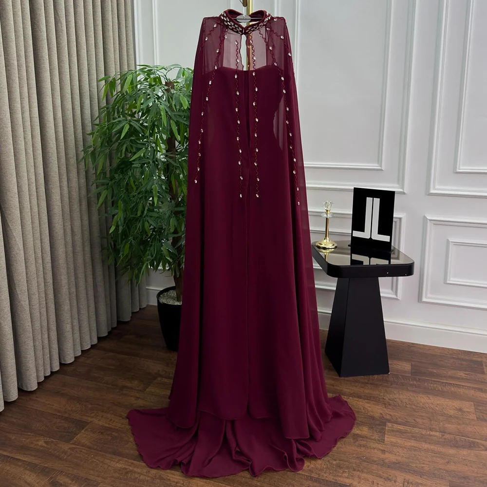 Suknie wieczorowe w kształcie litery A, do ziemi, z wysokim dekoltem, bez rękawów, suknie balowe, modne, z kryształowym szalem, proste, drapowane suknie na przyjęcie.