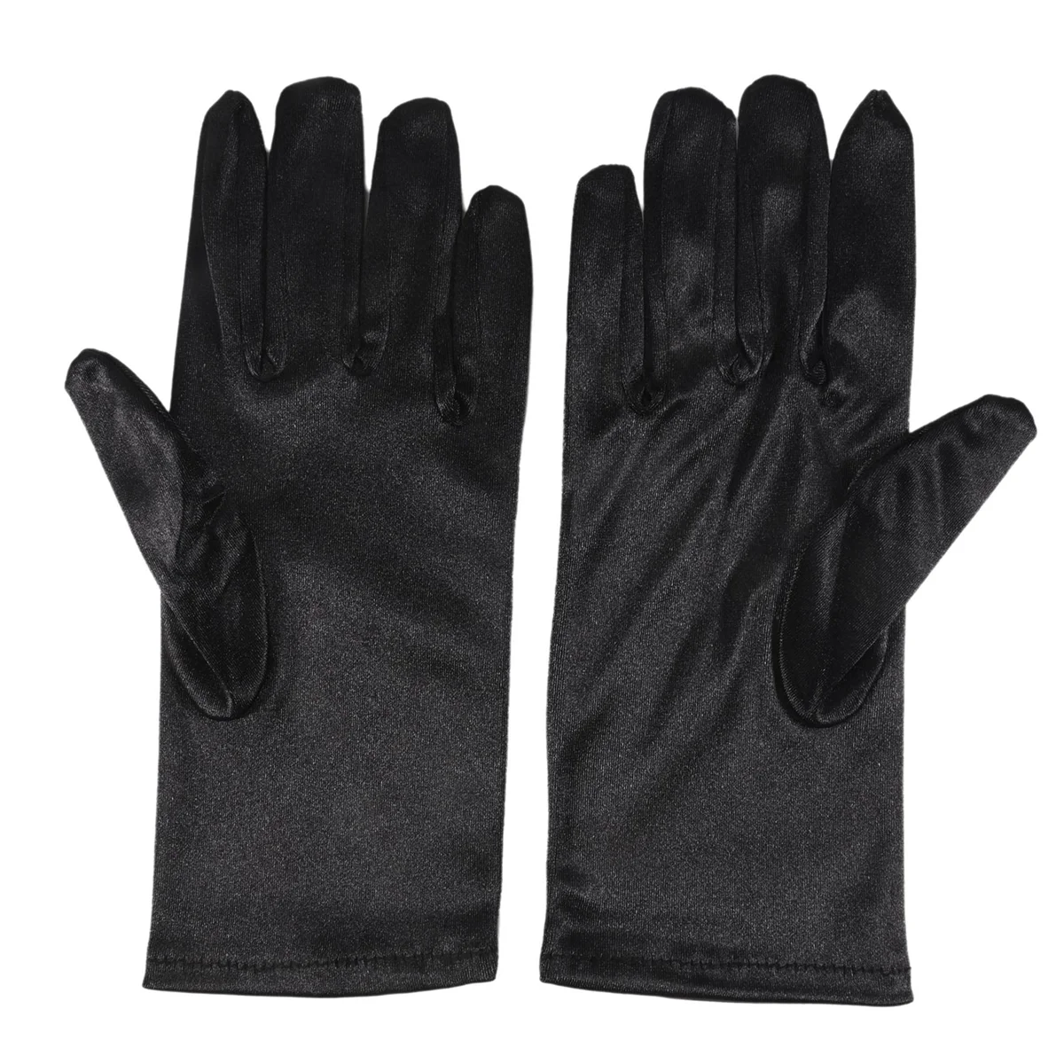 New-Design Ladies Short Sunscreen Satin Etiquette Gloves Black