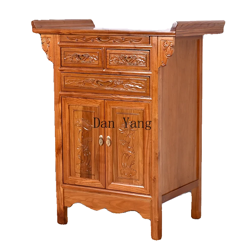 YJ elm solid wood offering table Buddhist platform incense table, altar cabinet, incense offering table Buddhist Chinese tribute