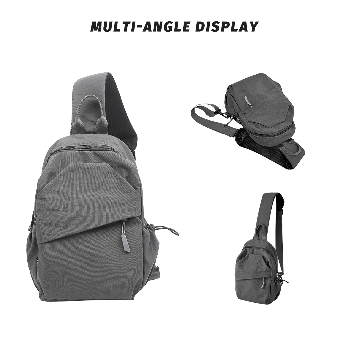 Men's Chest Bag, Fashionable Chest Messenger Bag, Niche Waist Bag, Large-Capacity Casual Commuter Shoulder Bag, Mountain Climbing