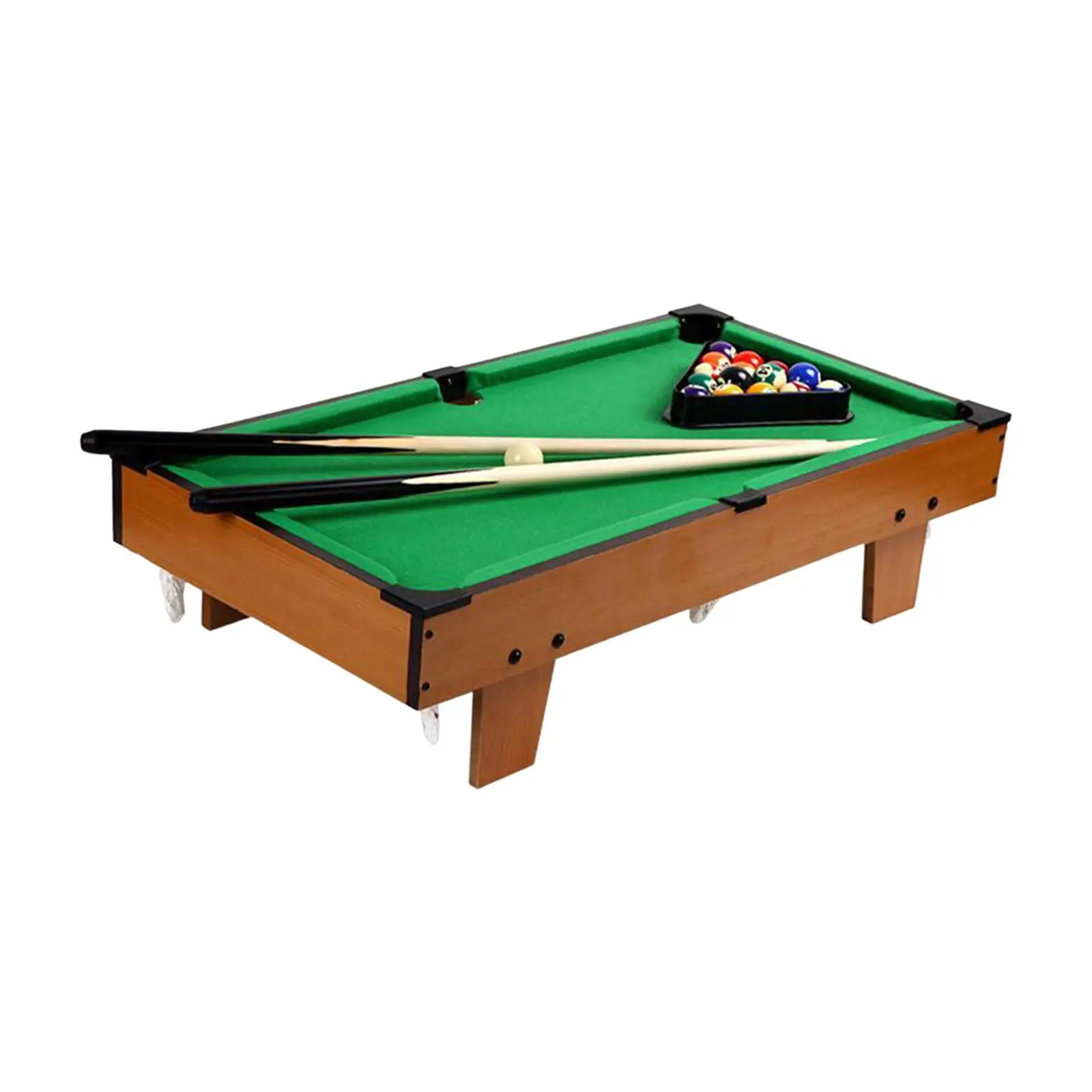 

Portable Pool Table Set Indoor Game Toy Chalk, Triangle Wooden Interaction Toys Tabletop Billiards for Bedroom Adults Kids