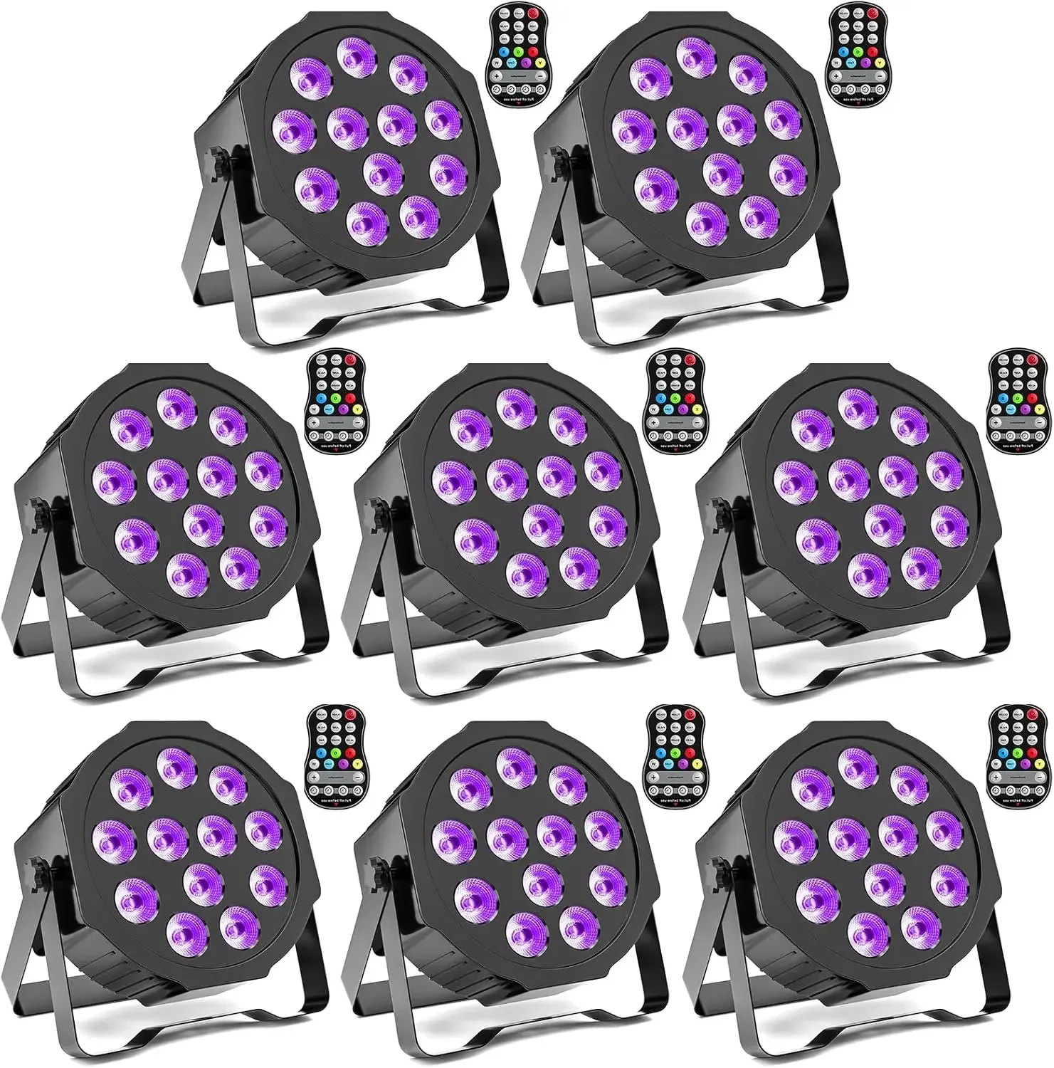 Par Lights Uplights RGBWA+UV 6 en 1 luces LED de escenario con pilas, luces HOLDLAMP activadas por sonido con control remoto y