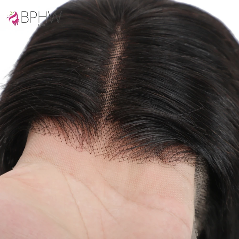 Bphw peruca sem cola em linha reta perucas de cabelo humano 13x4 peruca dianteira do laço cor natural bob perucas brasileiras bonito pré arrancadas cabelo remy