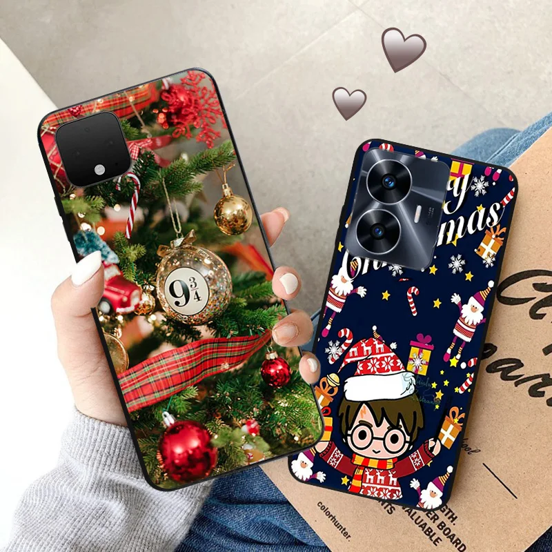حافظات هاتف ناعمة لهاتف Pixel 8a 7a 6a 7 6 8 Harry Wand Potters Christmas Honor X8b X9b X7b 70 90X6 X8A Magic5 غطاء أسود غير لامع #3