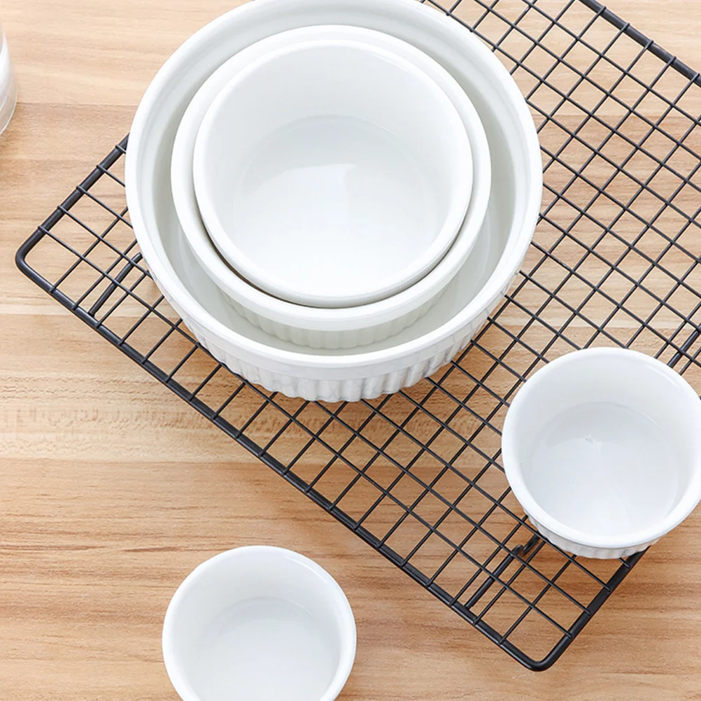 

6 шт. керамические десертные чашки, бытовые чашки для выпечки, гладкие миски для пудинга, многофункциональные инструменты для выпечки в духовке, Рамакины, 2 унции