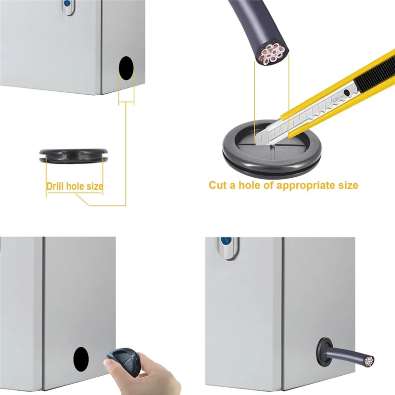 ABSE-Rubber Grommets Wire Protection,Closed Rubber Grommet,Firewall Solid Closed Hole,Firewall Plug Grommet Synthetic Wire