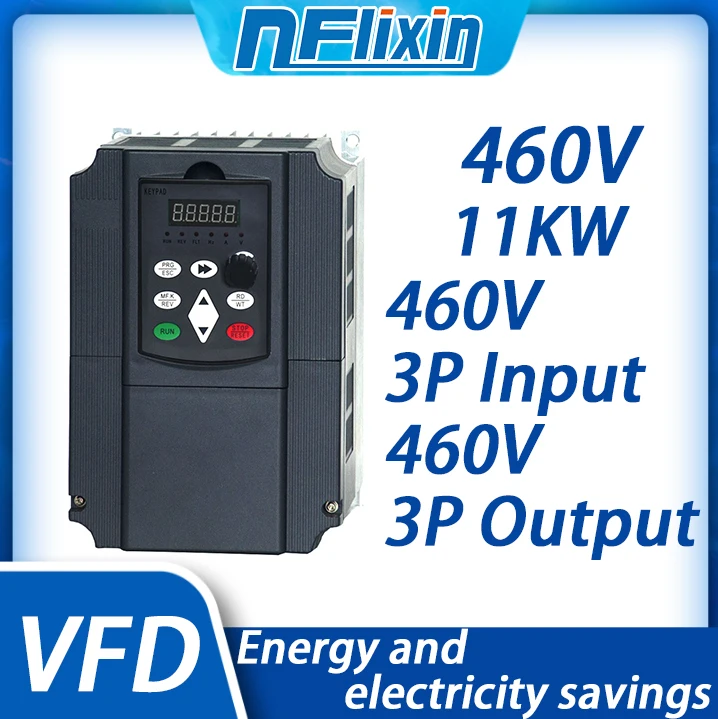 

460V Dual Display VFD 2.2/4/5.5/7.5/11KW 3-phase 460V Water Pump Motor Speed Controller Frequency AC Drive Inverter