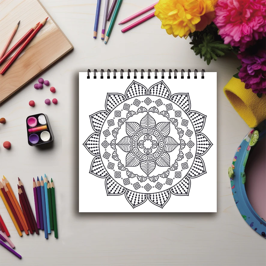 Mysterious Flower Coloring Book - 8.27 x 8.27 inches 32 pages coloring book - Ideal gift for family or friends