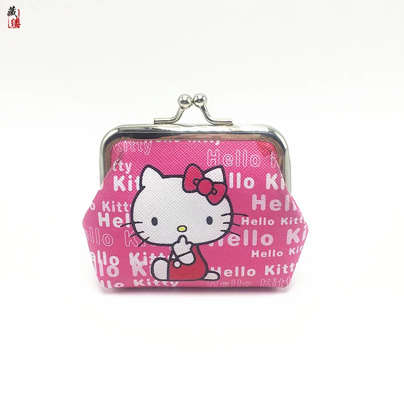 Hello Kitty Kawaii Sanrios Anime New Cartoon Coin Purse Children\'s Creative Short Wallet Print Mini Coin Bag Small Holiday Gifts