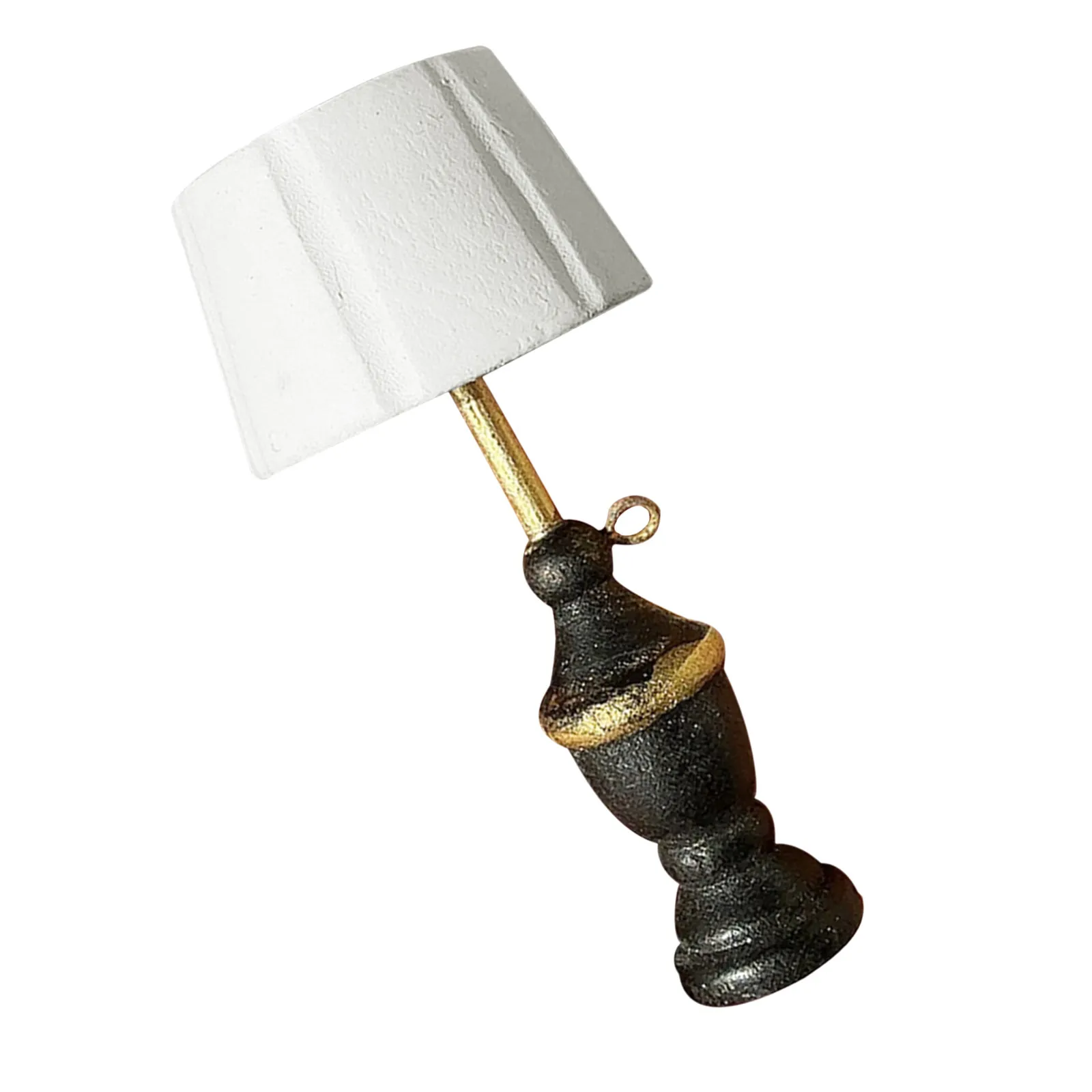 Miniature Dollhouse Lamp Wooden Floor Light Vintage Style Mini Table Lamp Bedroom Living Room Decor Dollhouse Accessories