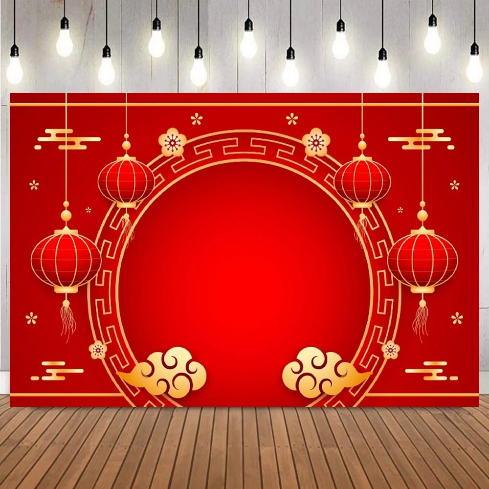 السنة الصينية الجديدة 2026 سنة الحصان التصوير خلفية فانوس أحمر زهرة الأسرة صورة حفلة حفل ديكور خلفية الصورة #1