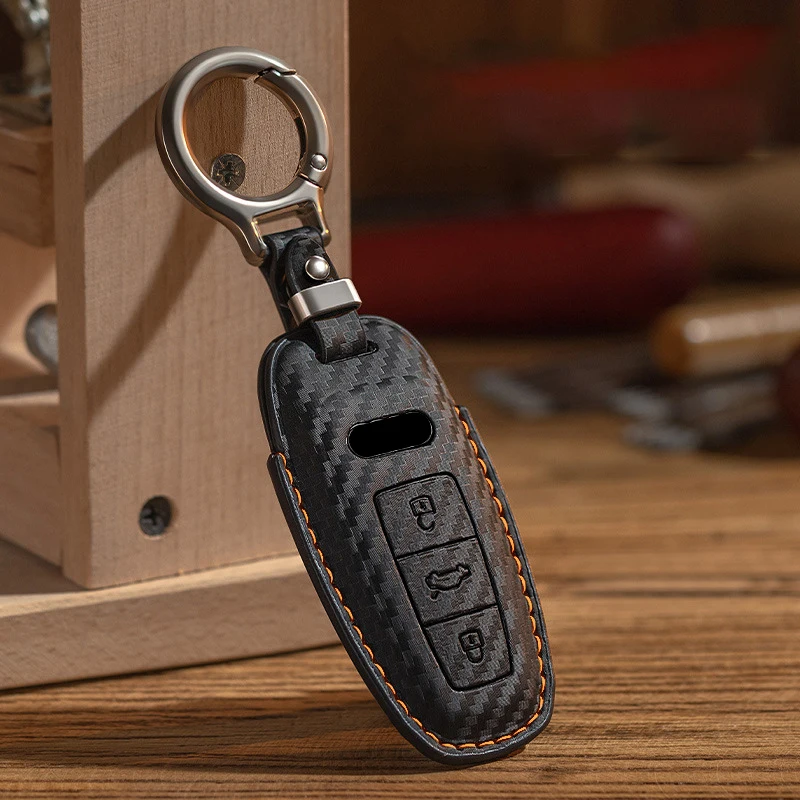

Carbon fiber pattern Car Remote Key Cover Case Holder shell Fob For Audi New A3L A4L A5 A6L A7L Q4 e-trom Q5 Q6 Q7 Q8 S4 S6 S7