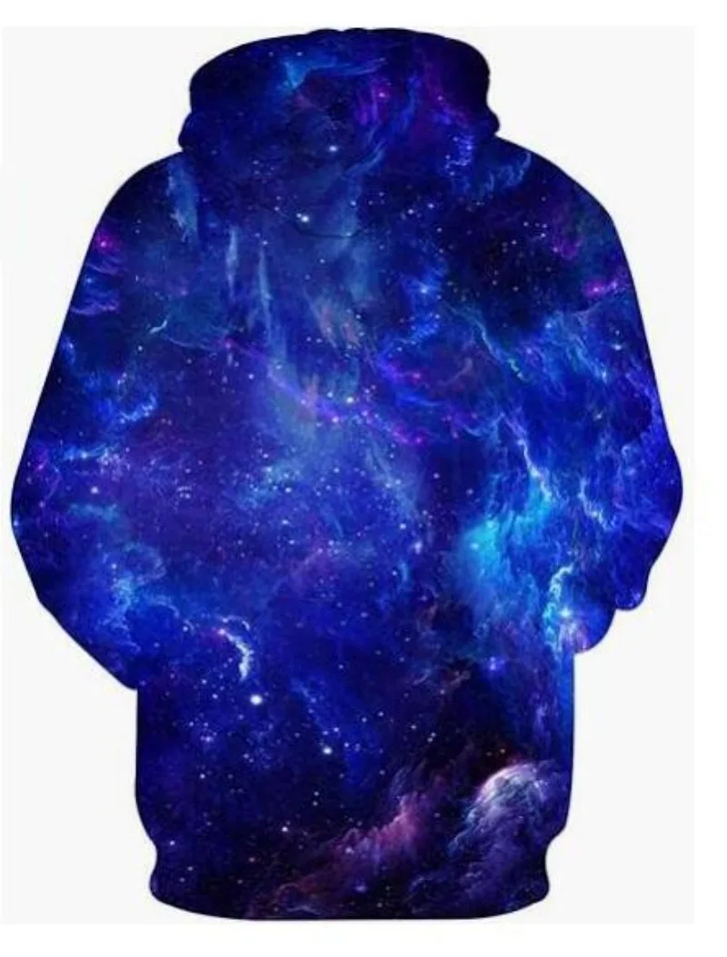 New Men/Women 3D Print Galaxy Pullover Hooded Sweatshirt Hoodies with Big Pockets for Teen Couple top street style hoodie