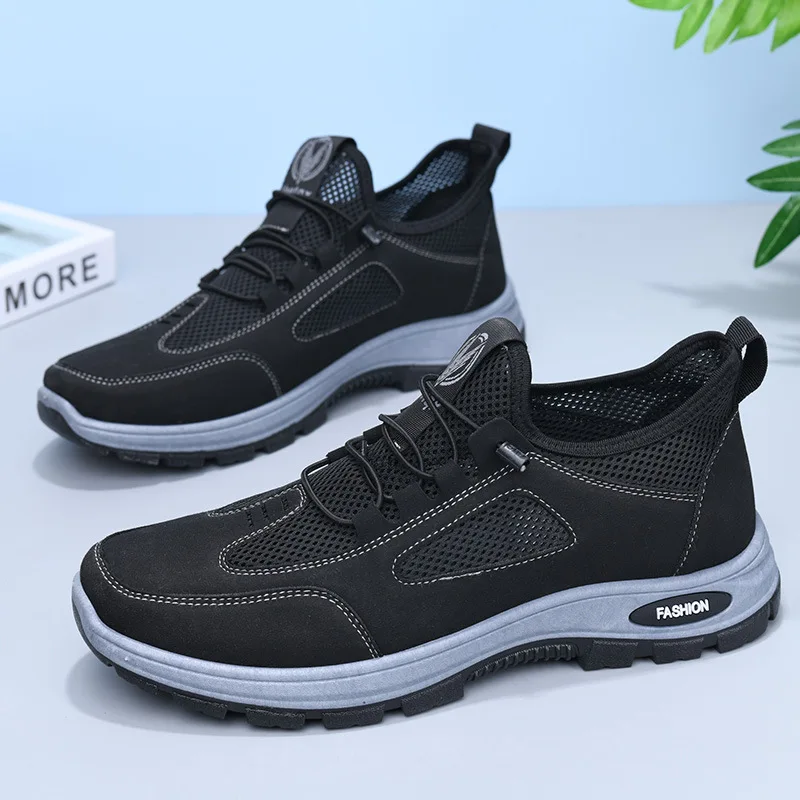 

Mesh Men Sneakers Lightweight Outdoor Running Shoes Burable Plus Size Male Hiking Shoes High Quality Breathable Men Tennis Shoes