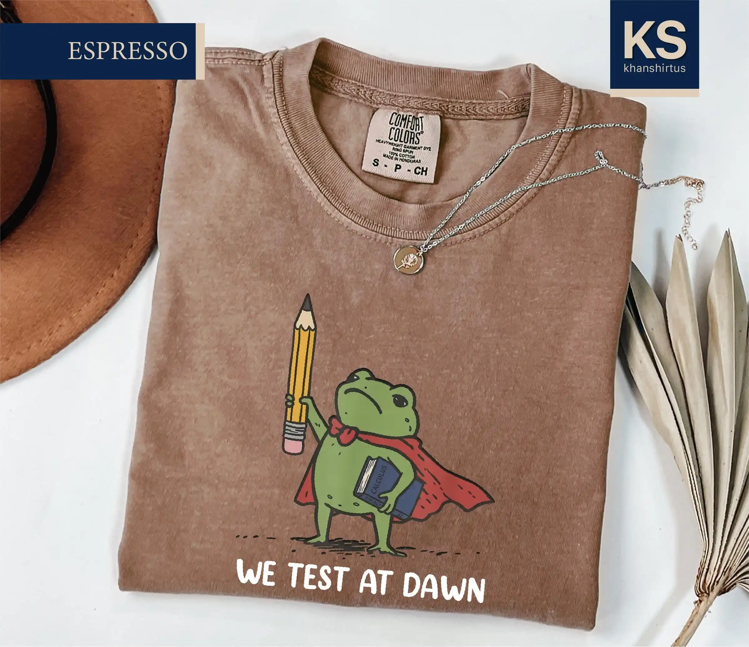 We Test At Dawn T-Shirt, Funny Teacher Frog Shirt, Teacher Humor Tee, Exam Day T-Shirt