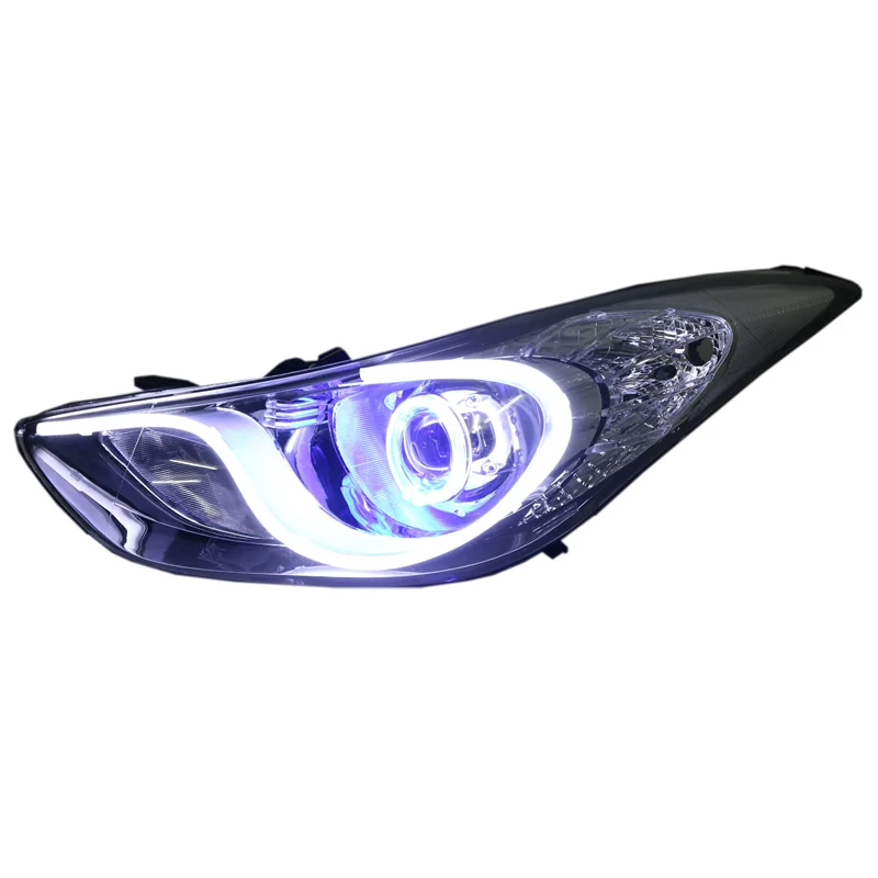 Customized Full LED Headlights For Hyundai Avante 2012-2015 Bi-xenon Projector Lens Front Lamps With DRL