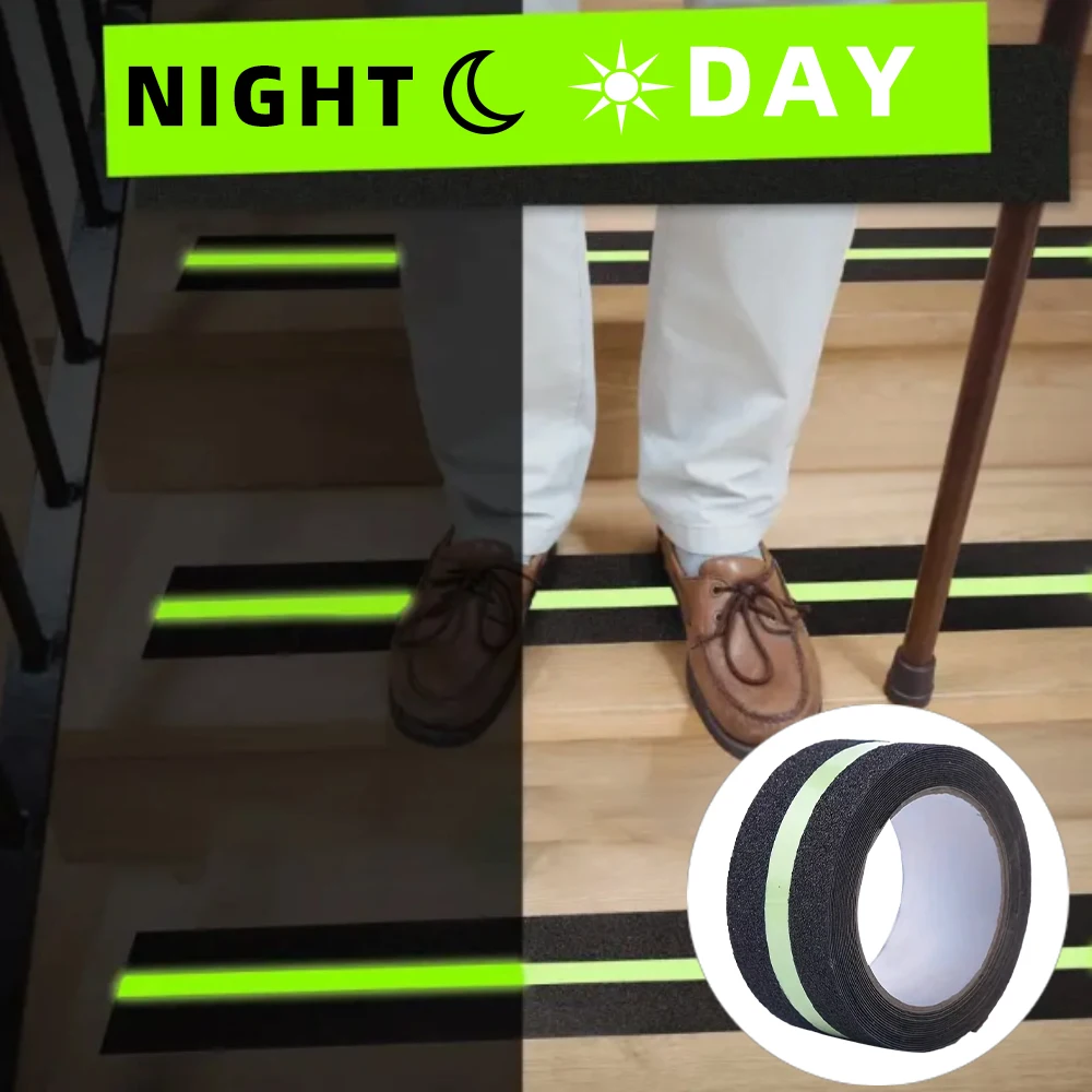 Anti Slip Grip Tape,Frosted Non-slip Traction Tapes With Glow In The Dark,Reduce The Risk Of Slipping Stair Tread Step And Othe