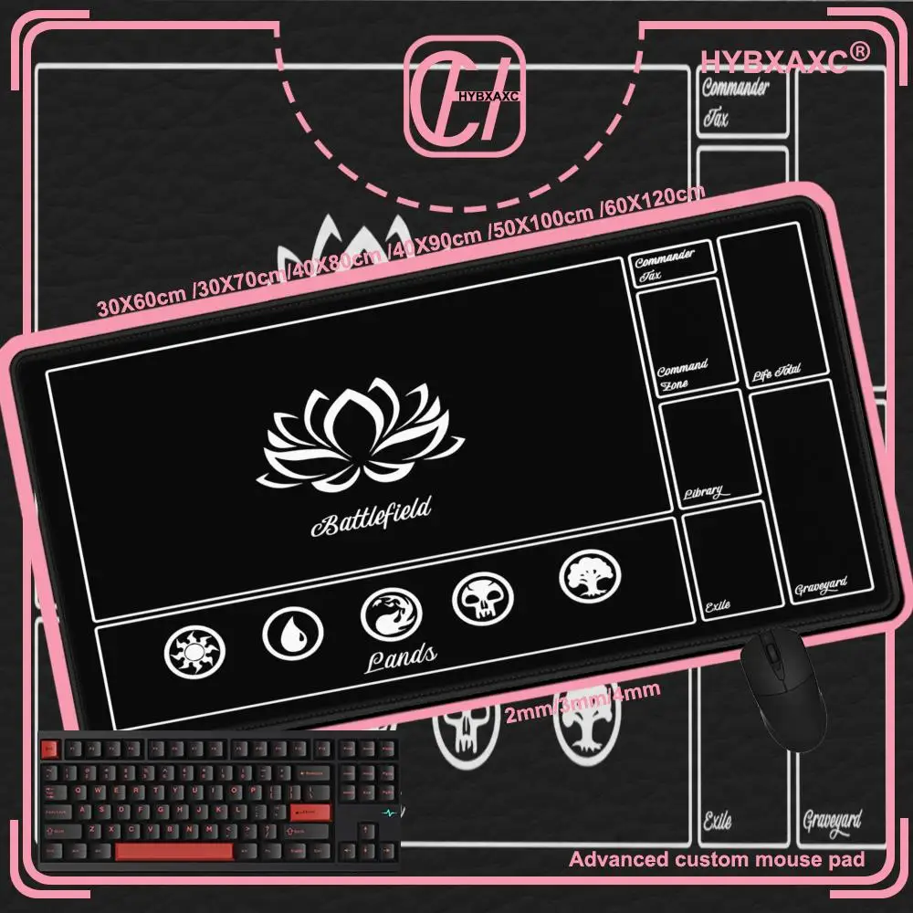 

HYBXAXC MTG Commander Playmat Black Lotus Zoned TCG Mat Non-slip Desk Pad For Trading Card Games