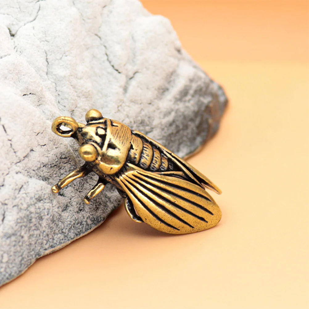 

6Pcs Vintage Brass Cicada Statue Desktop Ornament Retro Small Brass Animal Decor Creative Tabletop Cicada Craft