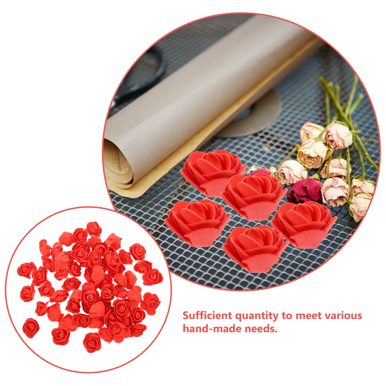 

200Pcs Artificial Rose Heads Foam Flowers Lifelike DIY Craft Bouquet Wedding Decoration Fake Rose Head Decor Fake Roses