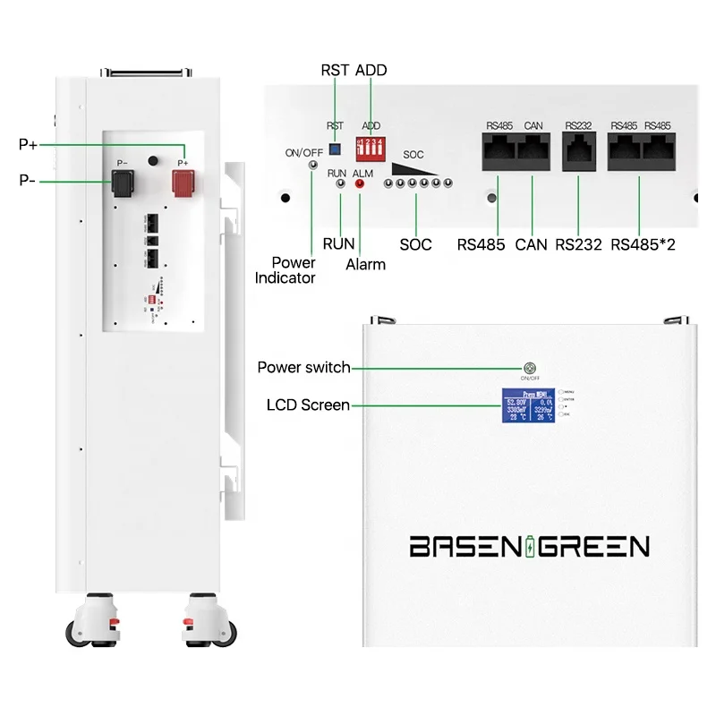 Basen 10kwh 15kwh 48v 200ah 300ah Wall Mounted Lifepo4 Battery 51.2v Solar with Rs485 Can 51.2v 230ah