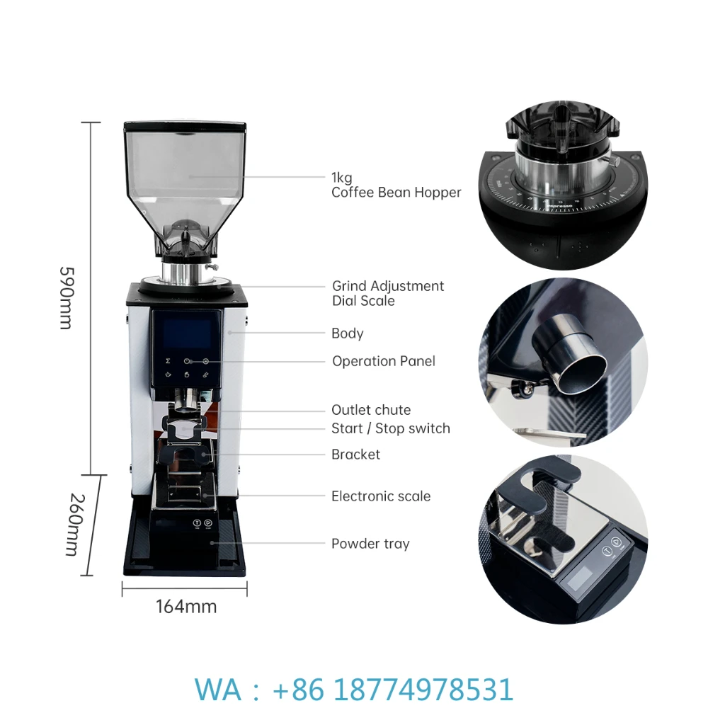 

Профессиональная кофемолка ZF64WP для эспрессо, 110В/220В, коммерческая, с электронным управлением