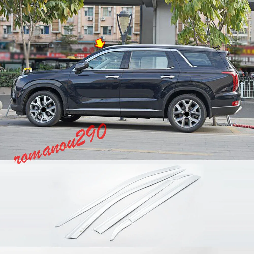 6X For Hyundai Palisade 2020-2021 Window Visor Vent Shades Sun Rain Guard Chrome
