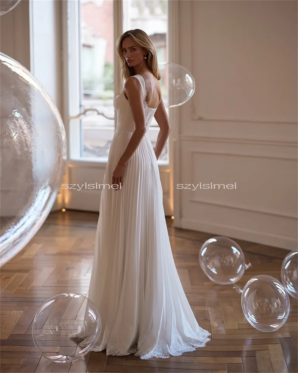 I più nuovi abiti da sposa con cinturino per spaghetti Abiti da sposa senza maniche Abito da sposa personalizzato abiti da sposa