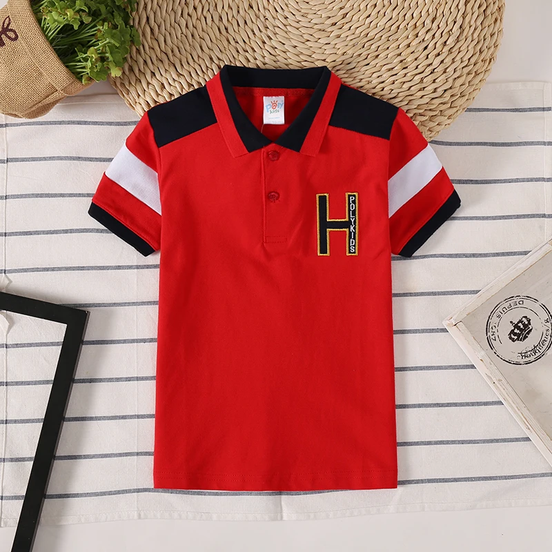 Baby Boy Polo Shirt Fashion Kids Short Sleeve Shirt Letter Children Clothes Boys Lapel Polo Shirts Sports Bresthable Boy Tops