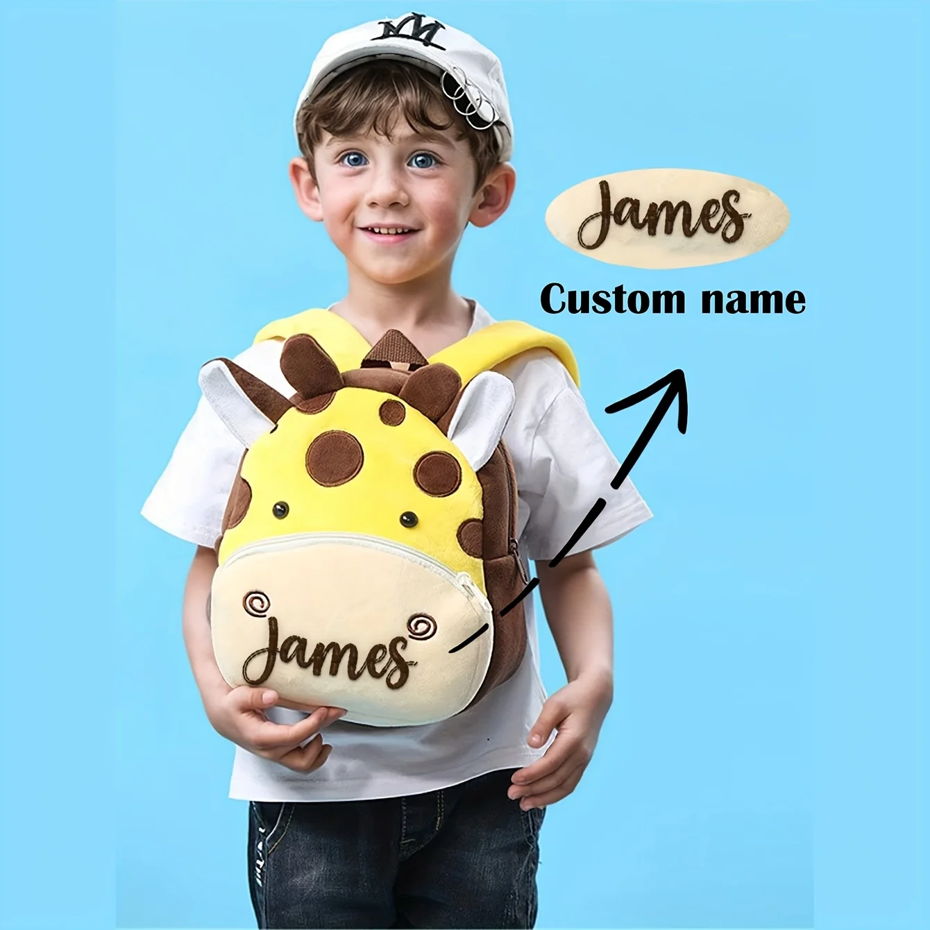 

Симпатичный плюшевый рюкзак с вышивкой в виде жирафа на заказ | Детская модная повседневная школьная сумка