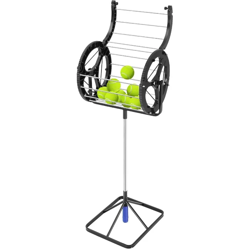 

Tennis Ball Picker, 80-Ball Professional Tennis Ball Hopper, Automatic Collector Basket for Storage & Quick Pickup, 36-41in Heig