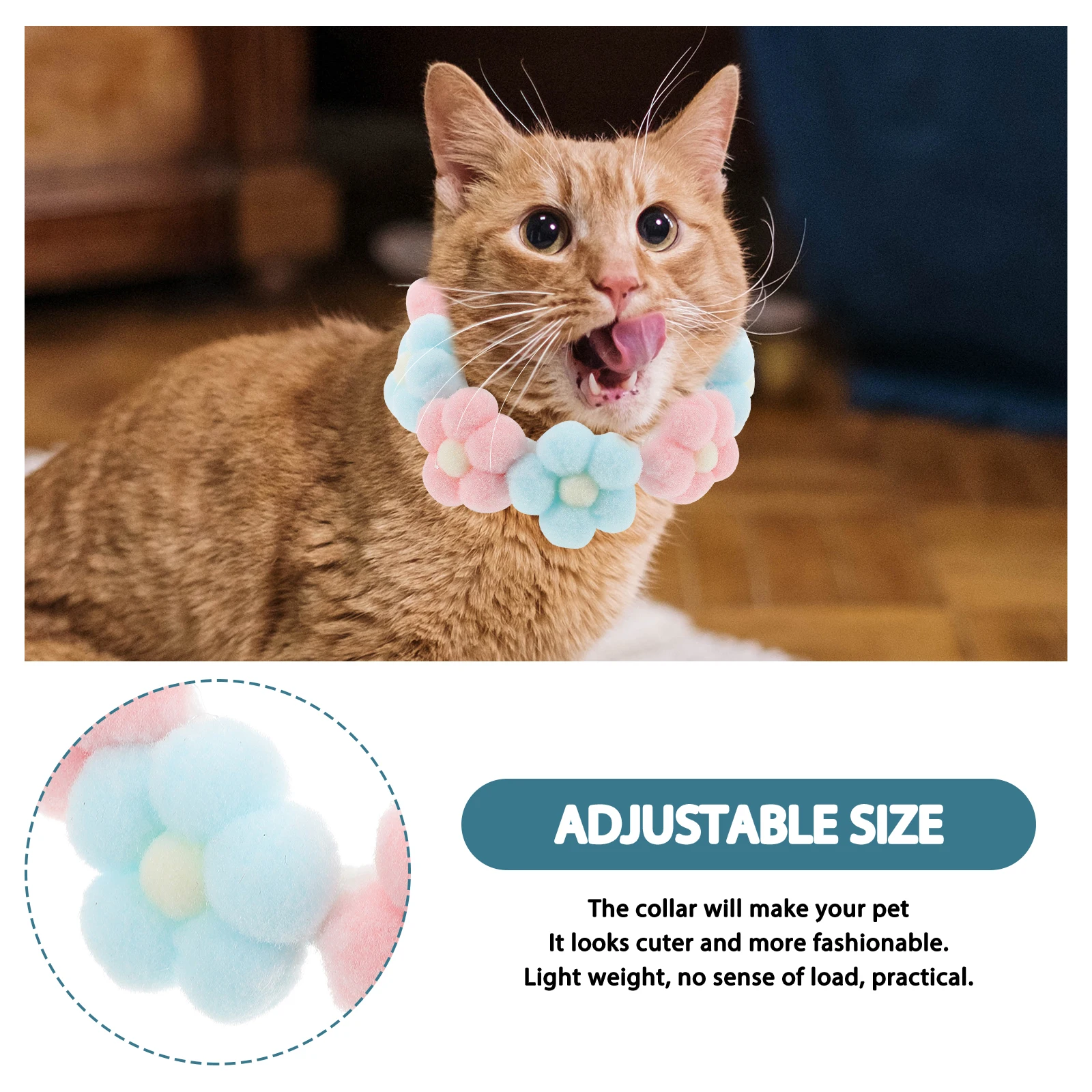 Pet Collar Cat Name Bells Girl Cats Kitten Accessories Dog Adjustable Knitted Fashionable Safe Durable Lightweight Practical Pet