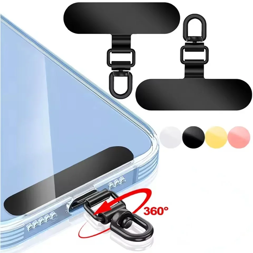 

Steel Phone Lanyard Gasket Patch Anti-lost Anti Fall Mobile Phone Rope Card Metal Clip Strap Hang Cord Tab Accessories